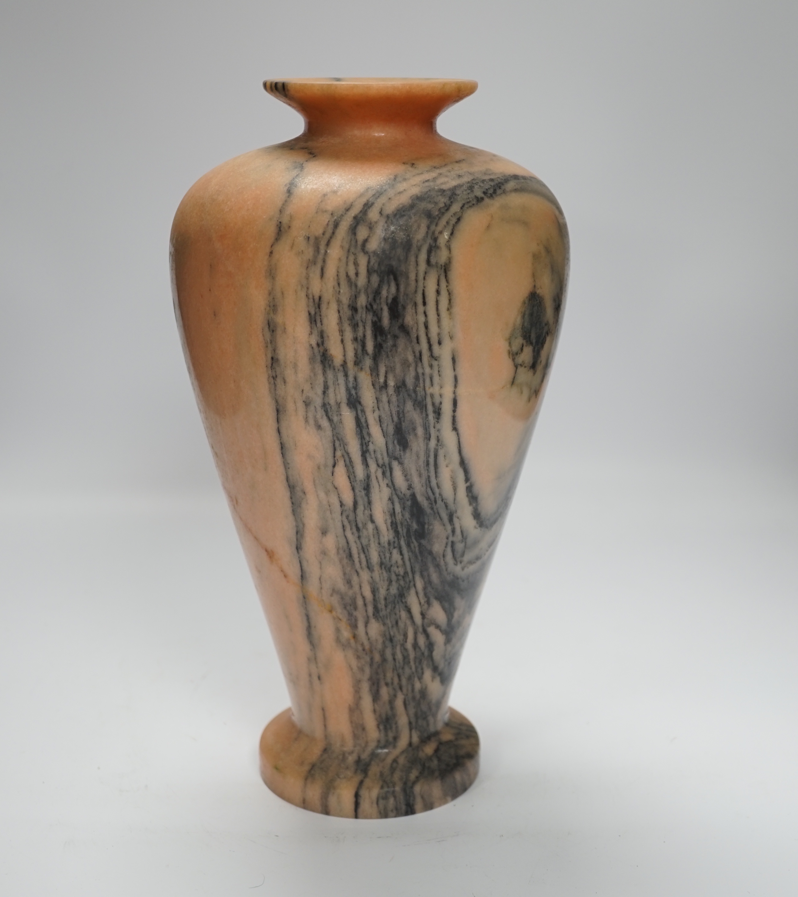 A Korean pink marble vase, 32cm